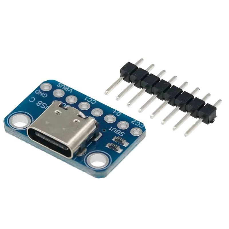 1 Set Usb3.1 16P To 2.54 High Current Power Adapter Board Module Type-C Female Test Board For Arduino