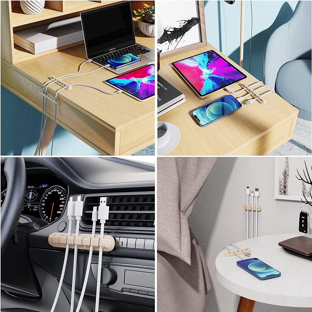 SOULWIT Cable Clip for Lightning USB Charging Headphone Mouse Keyboard Desk Cords Tape Clip Grain Pattern 357 3-Cable Holder/Cable Cables, Cables,