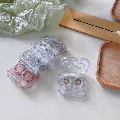 Cosmetic Contact Lens Box High-End Transparent Visible Cold Style Simple Portable Contact Lens Box With Tweezers Wearing Stick