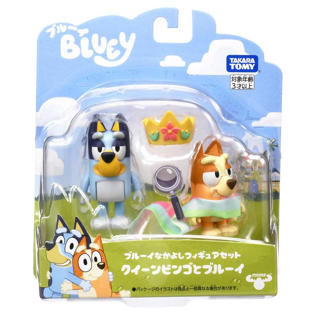 Takara Tomy Bluey Bluey Friendship Figure Set Queen Bingo and Bluey
