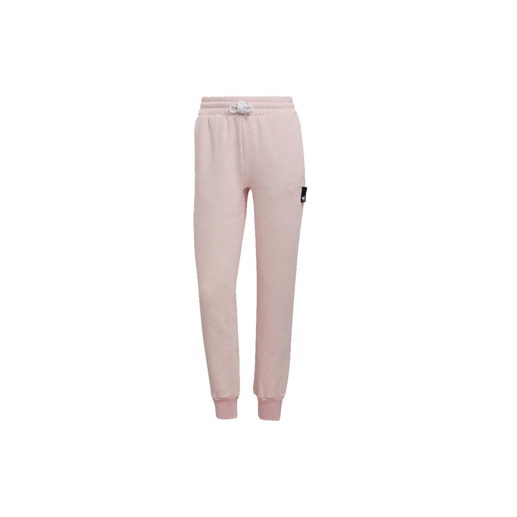 Adidas Knitted Sweatpants Women's Pink Moderate Straight Fit Pants HE4148