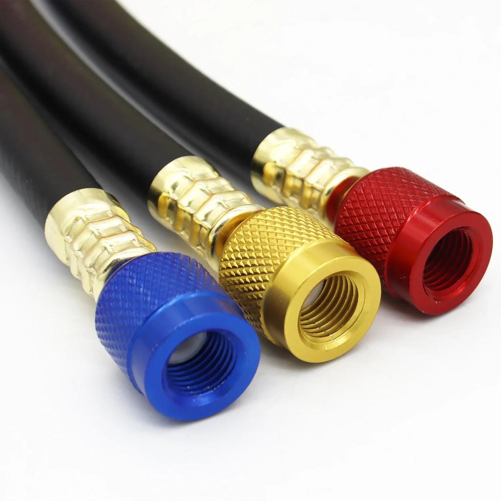R410A AC Charging Hose Set 1/4'' SAE 800 PSI for HVAC Air Condition Refrigerant Hoses R134A R12 R22 R502 Air Condition