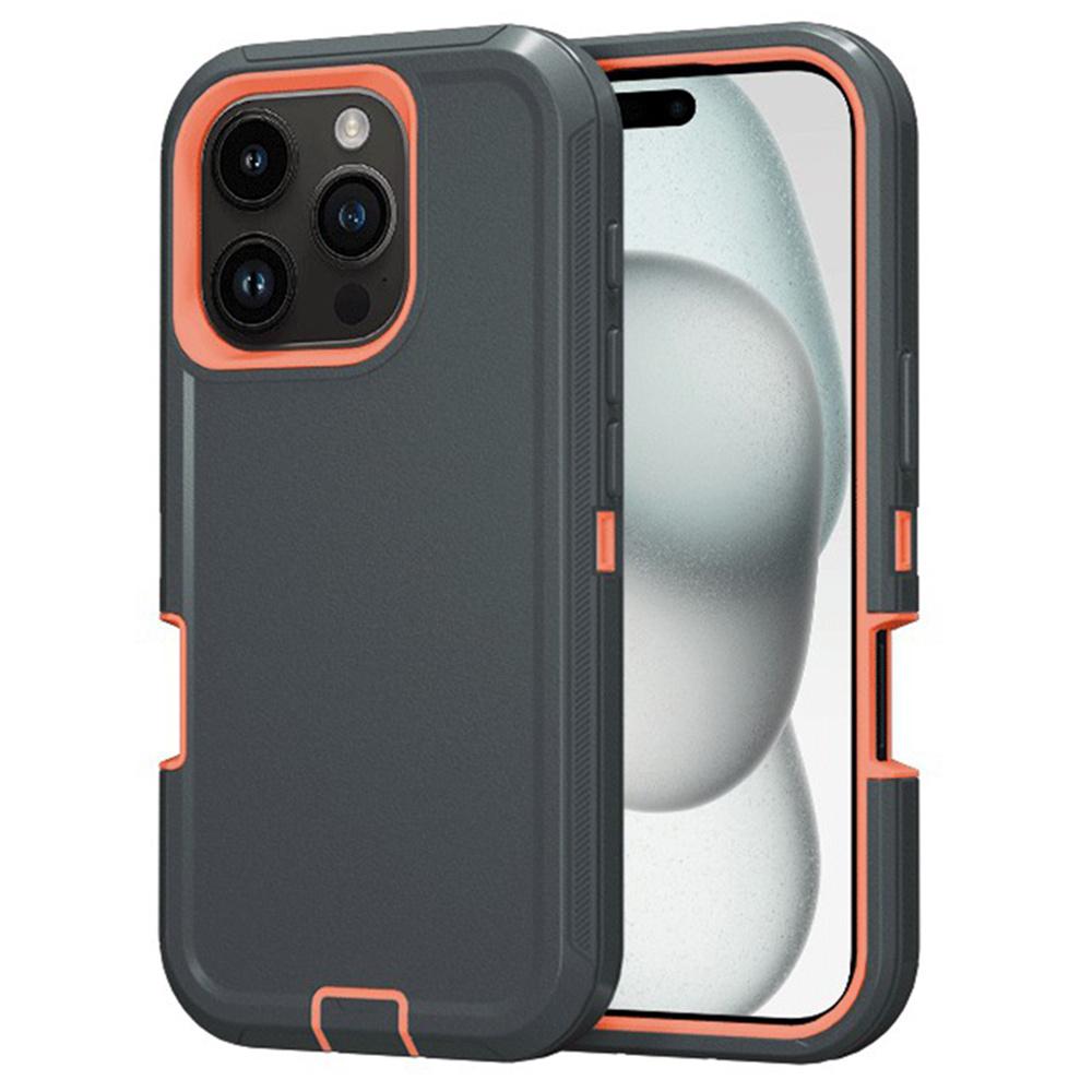 

Чохол для iPhone 16 Pro Max Знімна задня кришка з ПК+ТПУ, захищена від падінь Dark Grey Orange