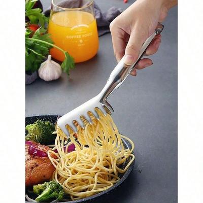 Verdickte Edelstahl-Spaghettizange, Multifunktionale Selbstbedienungs-Grillzange, Küche, Küchenutensilien, Lebensmittel, Kochen