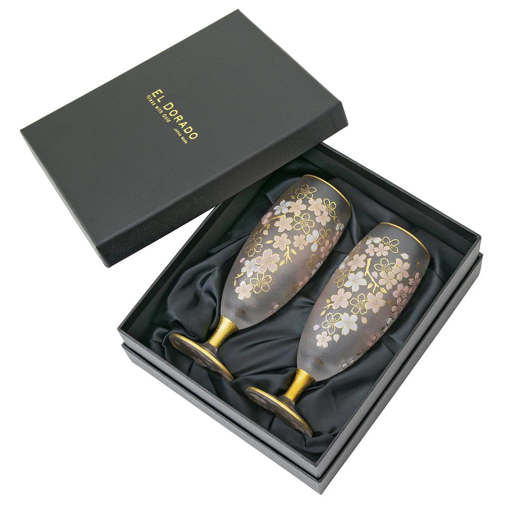 ADERIA SAKURA SAKE PAIR SET 125ml (Set of 2) - Made in Japan, Gift Box Included. Stylish gift for women, Mother's Day, Father's Day, couples, men, hou