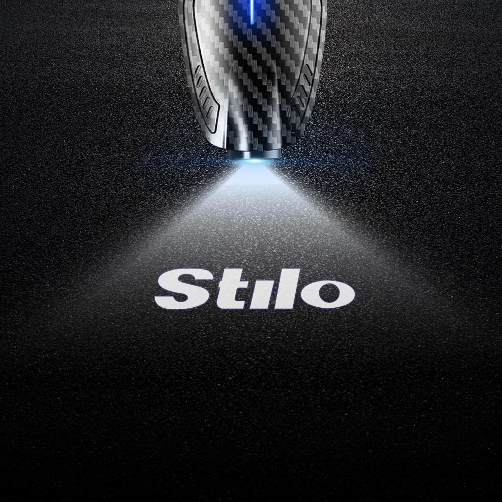 

2pcs USB Rechargeable For Panda Bravo Stilo 500 595 Abarth Logo Car Door HD LED Lamps Projector Courtesy Welcome Lights 2PCS