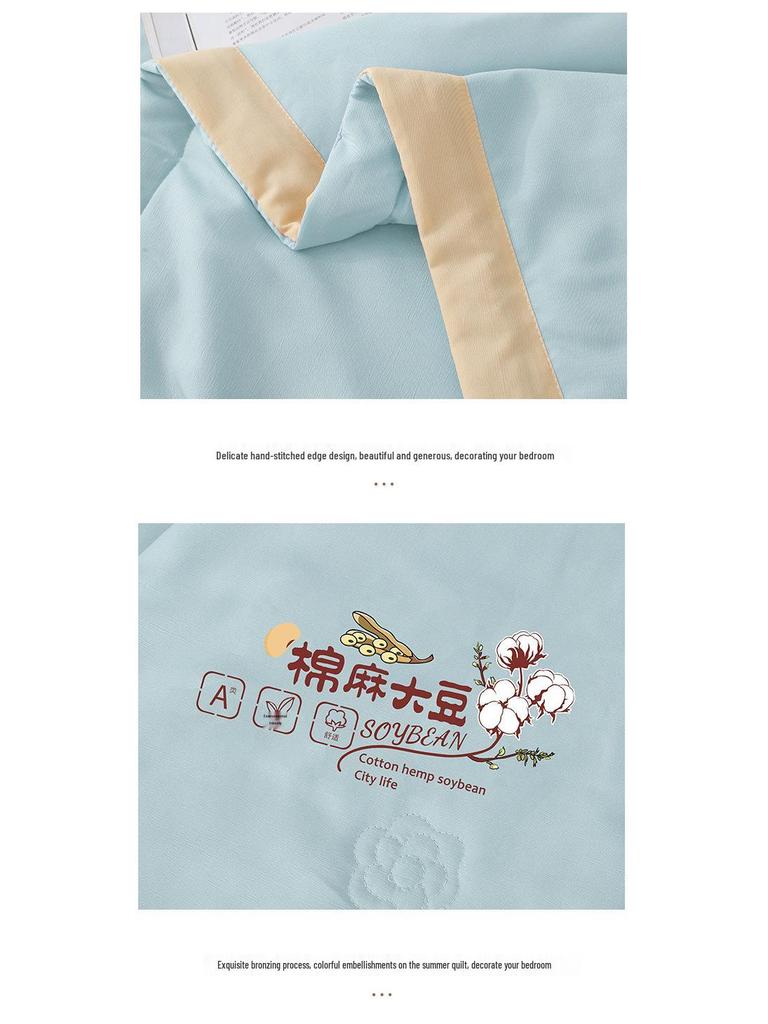 2026 Summer Cotton-Linen Quilt: Hand-Stitched Edging, Cool & Lightweight for Air Conditioning