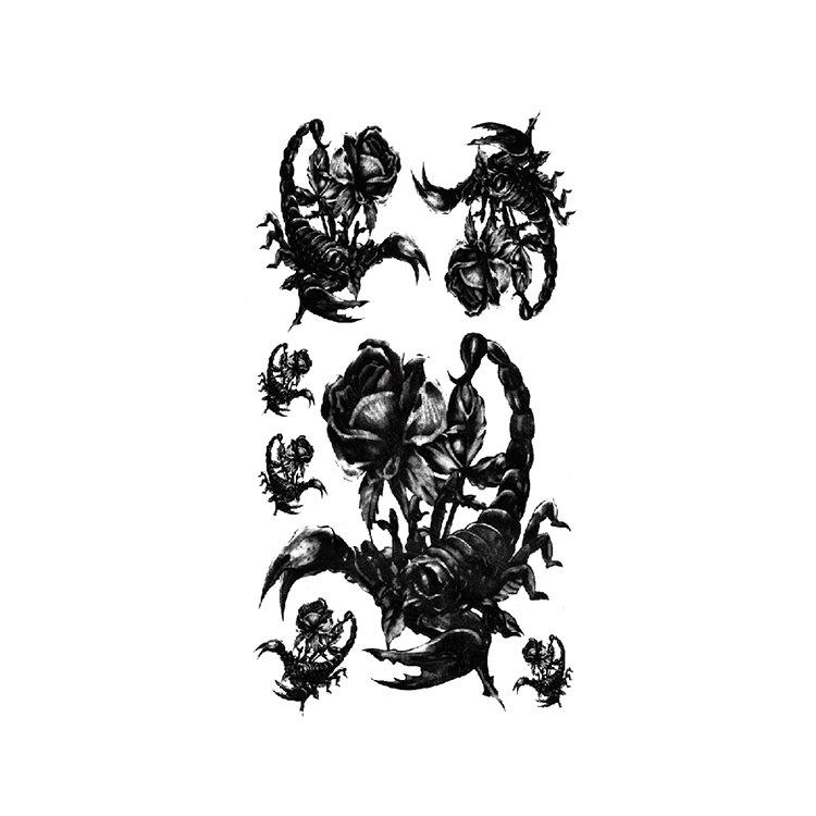 Scar Snake Spider Scorpion Animal Water Transfer Waterproof Tattoo Sticker Sample Spoofing Horror Set
