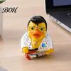 Stylish Car Dashboard Accessory Rock & Roll Duck Figurine, Resin Jumpsuit Statue with Guitar Gift for Friends And Family Desktop Decoration,