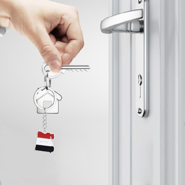 Keychain for Women Men Egypt Map Flag Shape Keyring Ethnic Style Flag Keyring