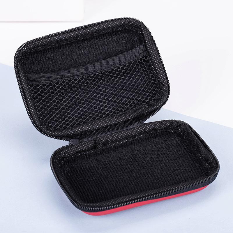 1Pc Portable Mini Tech Accessory Organizer Bag, Eva Hard Shell For Earbuds, Usb Drives & Chargers Home & Travel Organization