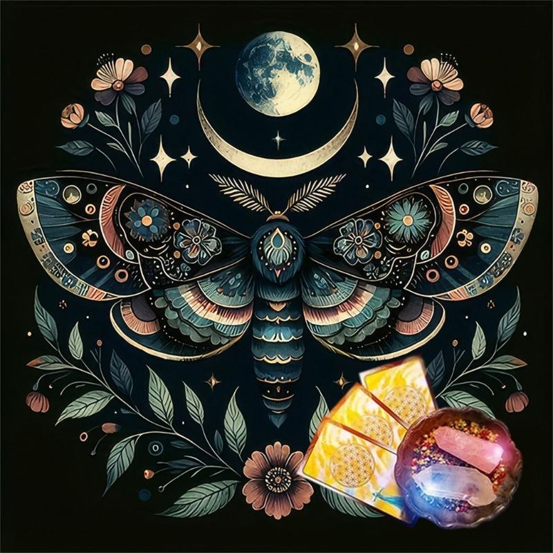 Butterfly Flower Pattern Astrology Tablecloth Tarots Divinations Tablecloth Altars Cloth Divinations Board Game Accessory