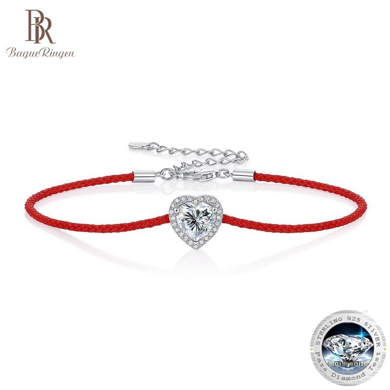 

Bague Ringen S925 Серебро с инкрустацией 1 карат Браслет из муассанита особой формы с ремешком в форме любви Новый День святого Валентина