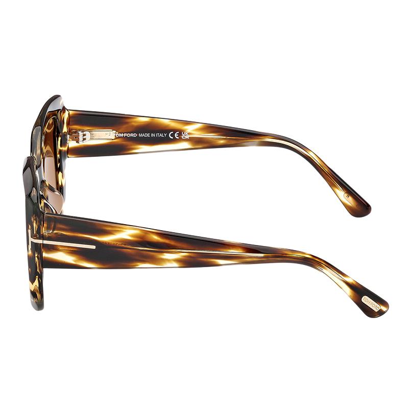 TF Mirror Leg Logo Acetate Square Sunglasses Unisex Sunglasses Tortoise FT1220F-55F