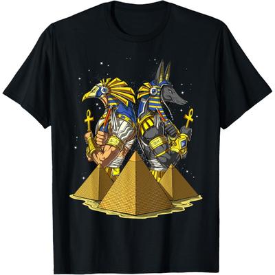 Egipscy Bogowie Anubis Ra Oko Horusa Piramidy Ankh Mitologia Koszulka