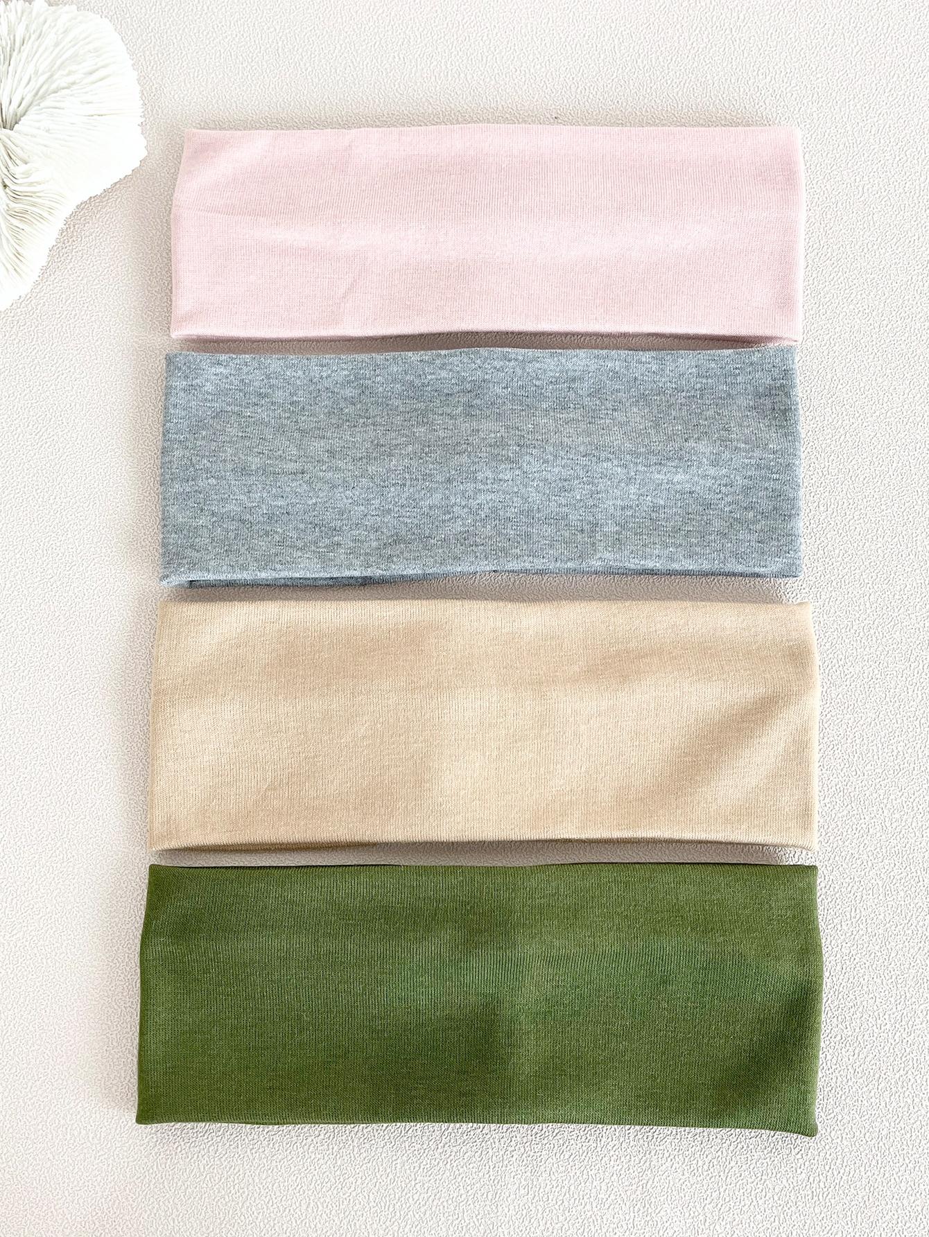 

4 шт./компл. Модные вязаные повязки для волос Женские однотонные широкие эластичные повязки на голову Спорт Йога Повязка для волос Мягкий головной убор для умывания и макияжа