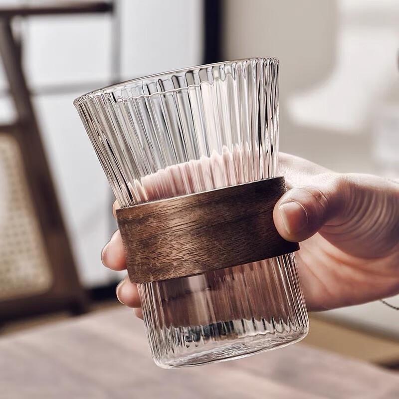Shangqi Retro Striped Glass Water Cup Set