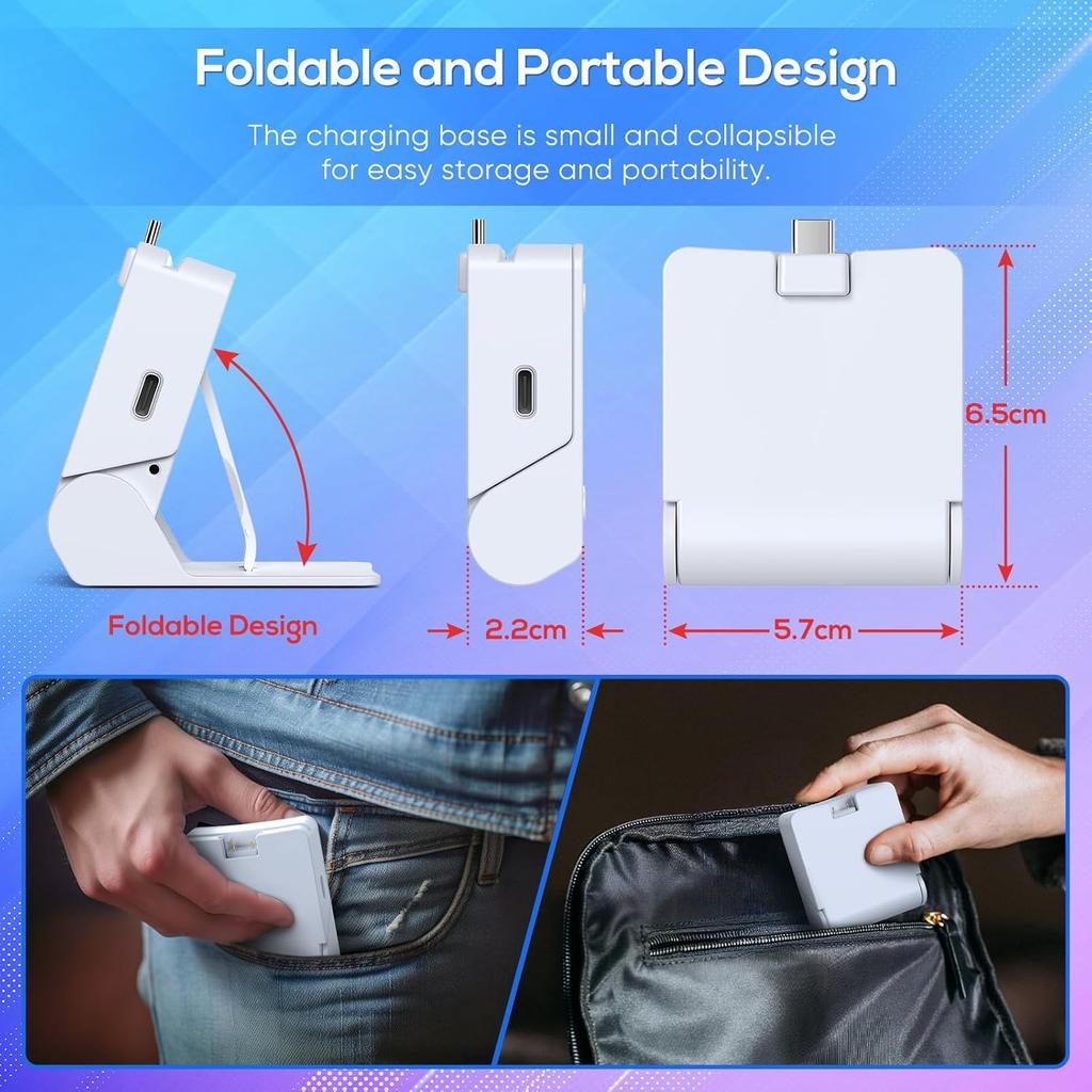 Magnetic Portable Charging Stand for PlayStation Portal, Case-Friendly Charging Dock Station for PS Portal with USB-C Cable, Folding Charger for PS5