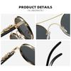 Vintage Round Sunglasses Men Women Retro Double Bridge Multicolor Shades Fashion Trendy Luxury Sun Glasses