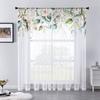Watercolor Floral Nordic Leaves Sheer Voile Curtain For Living Room Bedroom Kitchen Window Transparent Chiffon Tulle Curtains