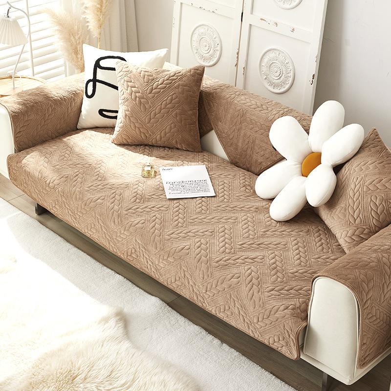 New Sofa Cushion Simple Cushion Autumn and Winter Plush Cover Sofa Cover All-inclusive Four-season Anti-slip