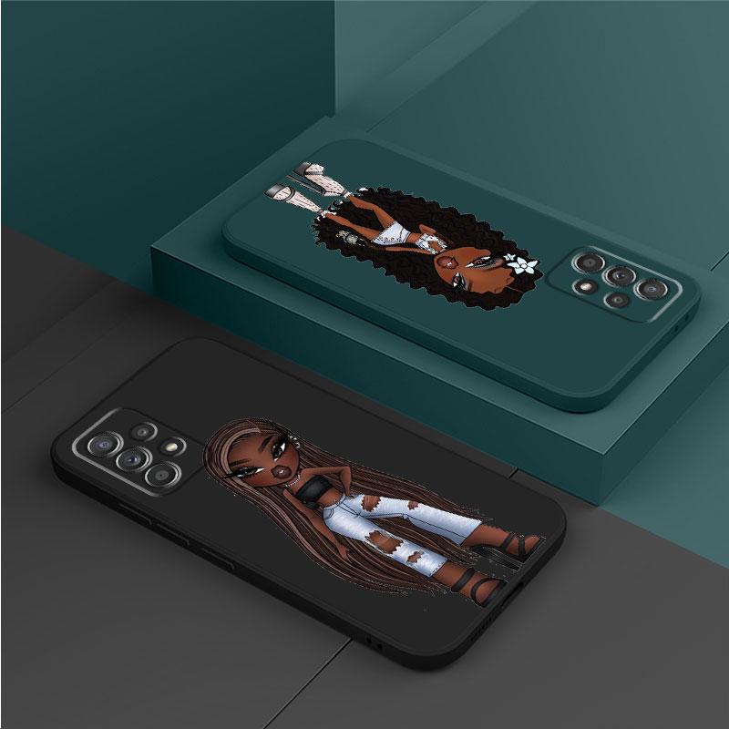 Krásné pouzdro pro panenku Bratz pro Samsung Galaxy A01 A51 A02 A70 A21s A50 A31 A11 A71 A03s M02s Square Liquid Cover Armor Luxury