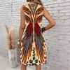 Plus Size V Neck Sleeveless Dress Forest Valley Waterfall Natural Print For Outdoor Hiking Adventure