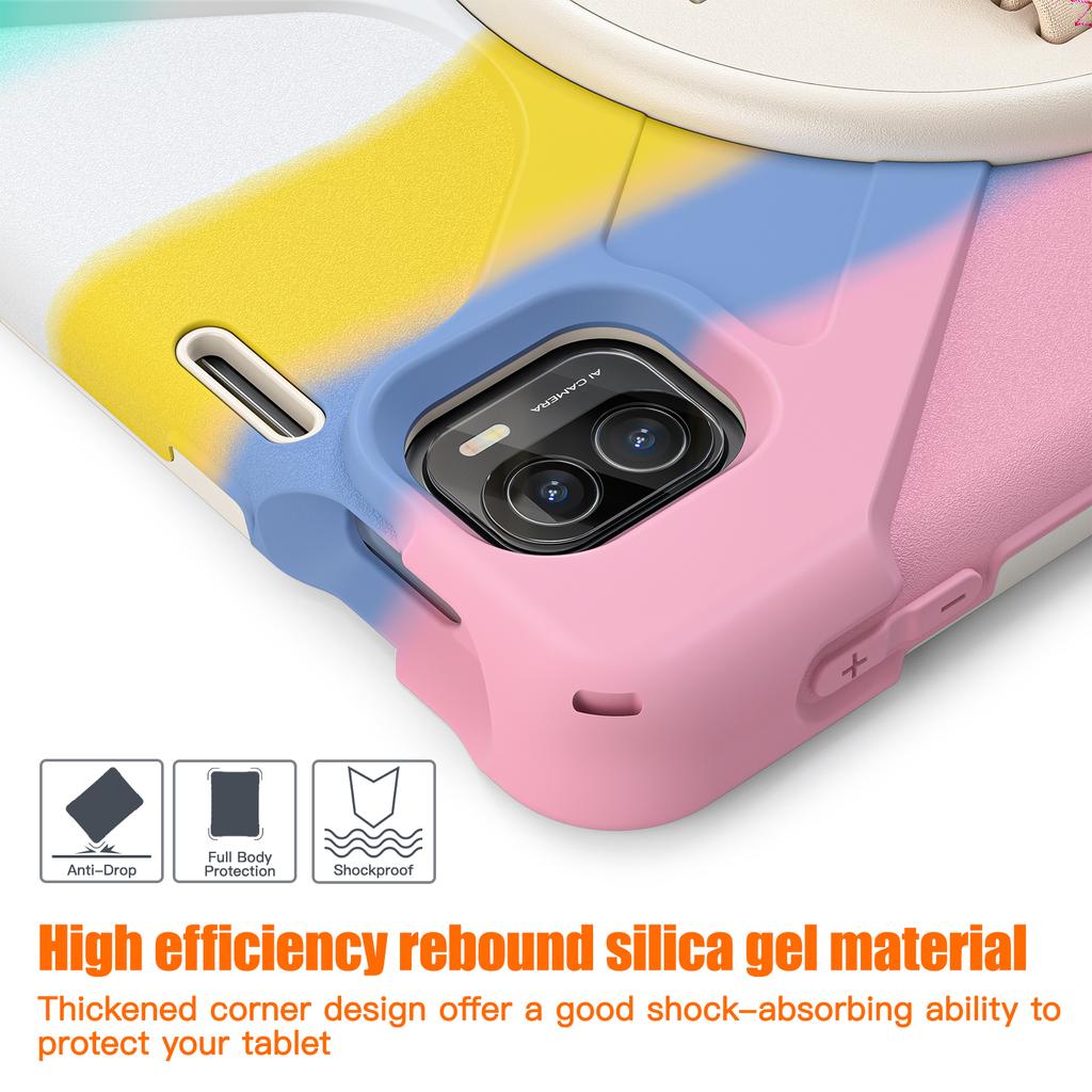 For Xiaomi Pad 5/Pad 5 Pro Case Rotary Kickstand PC+Silicone Hand Strap Tablet Cover