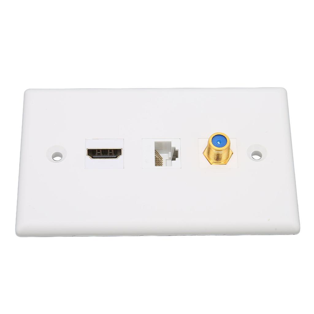 HD Multimedia Interface Wall Plate Multifunction CAT6 TV F Head 3 Port Ethernet Wall Plate for HDTVs