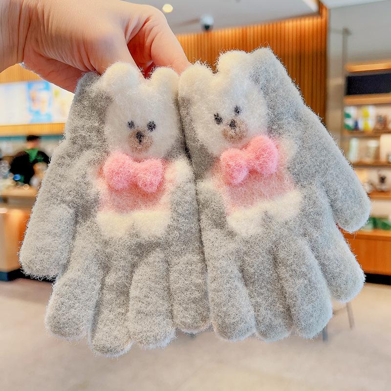 

Зимние ветрозащитные детские перчатки с подкладкой из мультяшного бархата: Теплый, утолщенный, непромокаемый дизайн с полным пальцем для мальчиков и девочек Refer to age recommendation after options