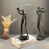 Home Decor Statues Golf Sports Figures Abstract Human Body Sculpture Play Golf Resin Decorative Figurines Desktop Decor Statues