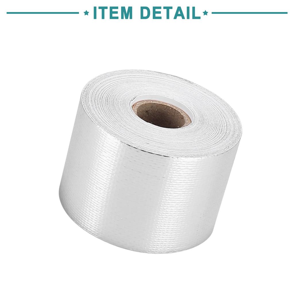 ACROPIX Fiberglas-Wickelband Thermische Barriereband Rolle Barriereband Auspuffrohrschutz-Wickelband 5cm x 15m Silberfarben 1 Stück