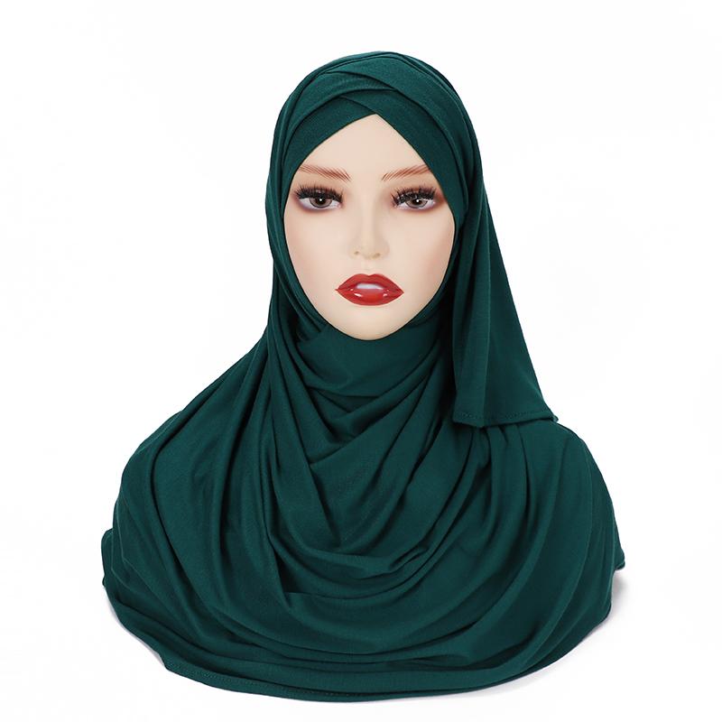 Müslüman Çapraz İç Bone Jarse Anında Tesettür Yumuşak Türban Düz Şal İyi Dikiş Esnek Eşarp Saç Bandı Sarıklar Tesettür Kadınlar