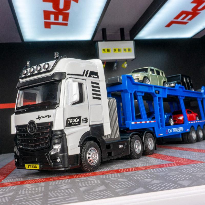

Jiaye VB50164 Double-Decker Alloy Trailer Toy Model