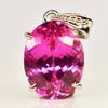 Natürlicher oval geschliffener rosa Rubin Anhänger 925 Sterlingsilber 29 ct Edelstein ZERTIFIZIERT my.pd-21-k