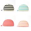 Polyester Striped Makeup Bag With Multipurpose Storage For Travel And Outdoor Use