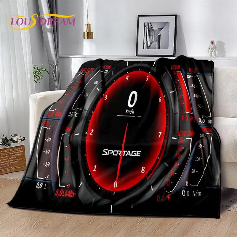 3D Racing Car Dashboard Soft Plush Quilt Blanket,Flannel Blanket Throw Blanket for Living Room Bedroom Bed Sofa Picnic Cover