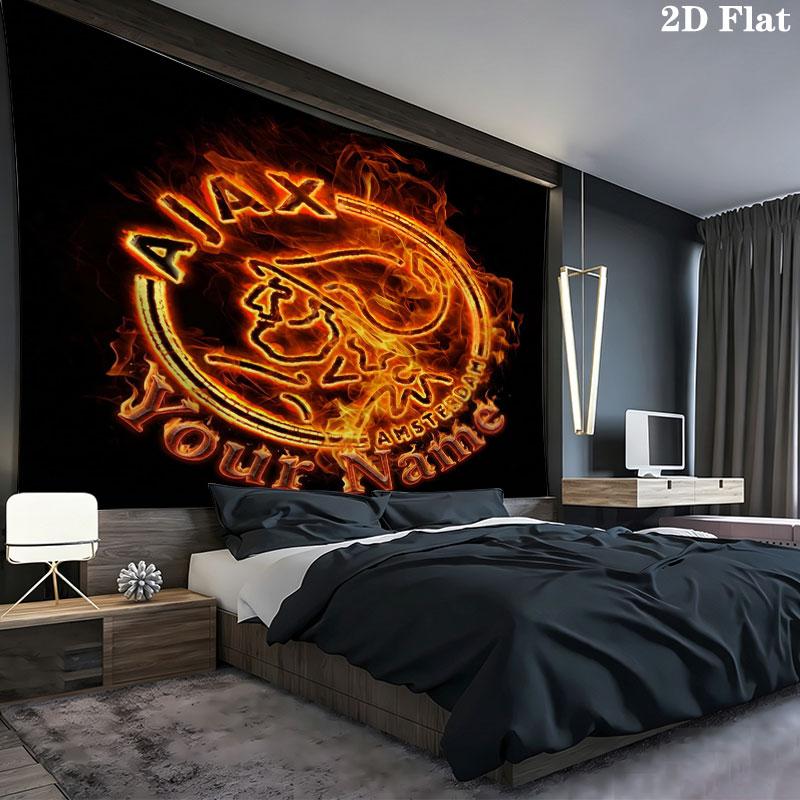 AFC Ajax Custom Name Wall Tapestry Aesthetic Wall Hanging Printed Fabric Blanket Decorative Tapestries for Bedroom Living Room Home Decor