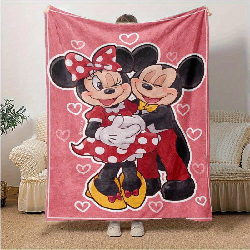 

1pc, Cozy Mickey and Minnie Home Decor Blanket: A Perfect Gift for Your Bedroom, Living Room, or Travel, Flannel Throw Blanket, Outdoor Blanket, Car B 130x150cm