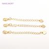 14K Gold Plated Lobster Claw Clasps with Extender Chain Brass Metal Extension Extended Lobster Tail Chains Clasps Connectors