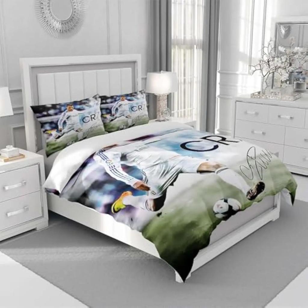CR7 Kids Soccer Duvet Cover Set Football Stars 2/3pcs Bedding Set for Bedroom Decor Queen King Best Gifts