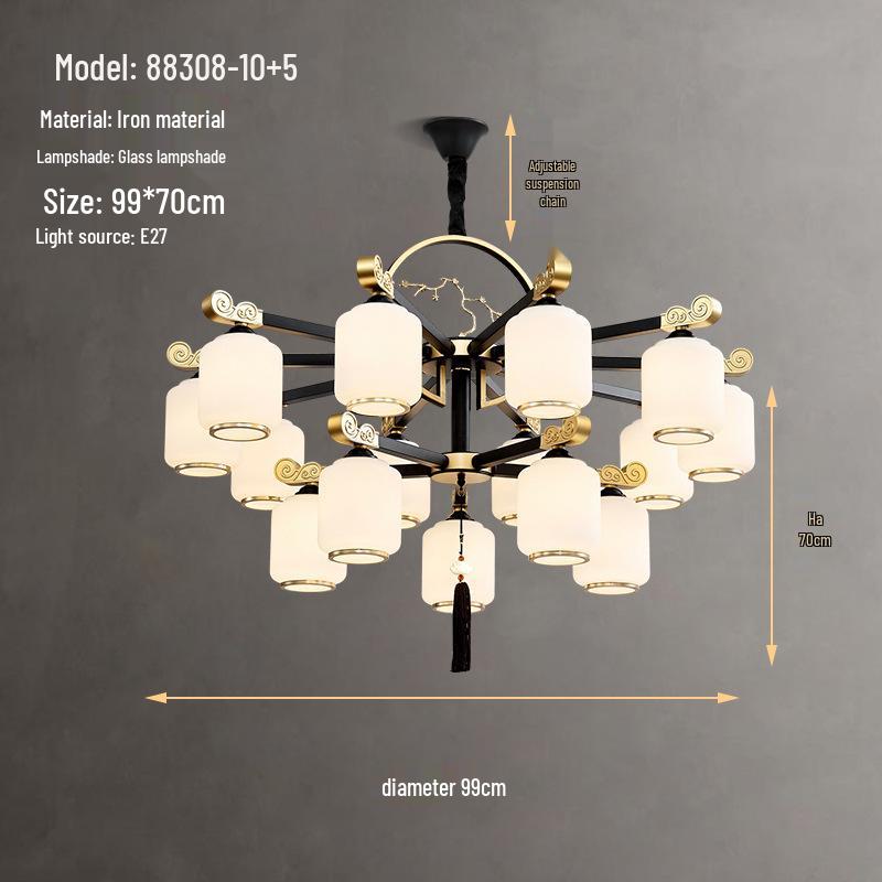 2024 Modern Chinese Style Chandelier for Living Room, Dining Room, or Bedroom - Simple and Elegant Atmosphere with Hotel-Quality Lighting