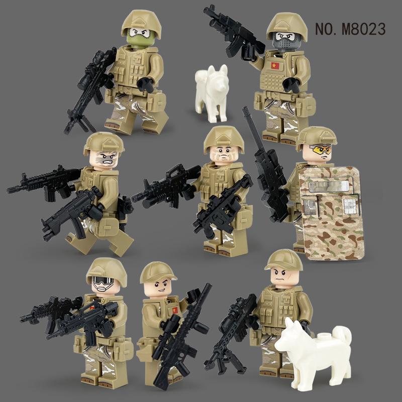 Desert Soldier Camouflage Special Team Minifigures Accessories Small Particles Children's Toys