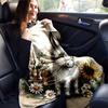 1pc Sunflower Printing Lightweight Flannel Blanket, Comfortable and Warm Blanket, for Camping Sofa Bed and Couch Office, in All Seasons