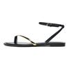 Zara Pu Vintage Open Toe Detail Flat Sandals Women Sandals Black 1620610800