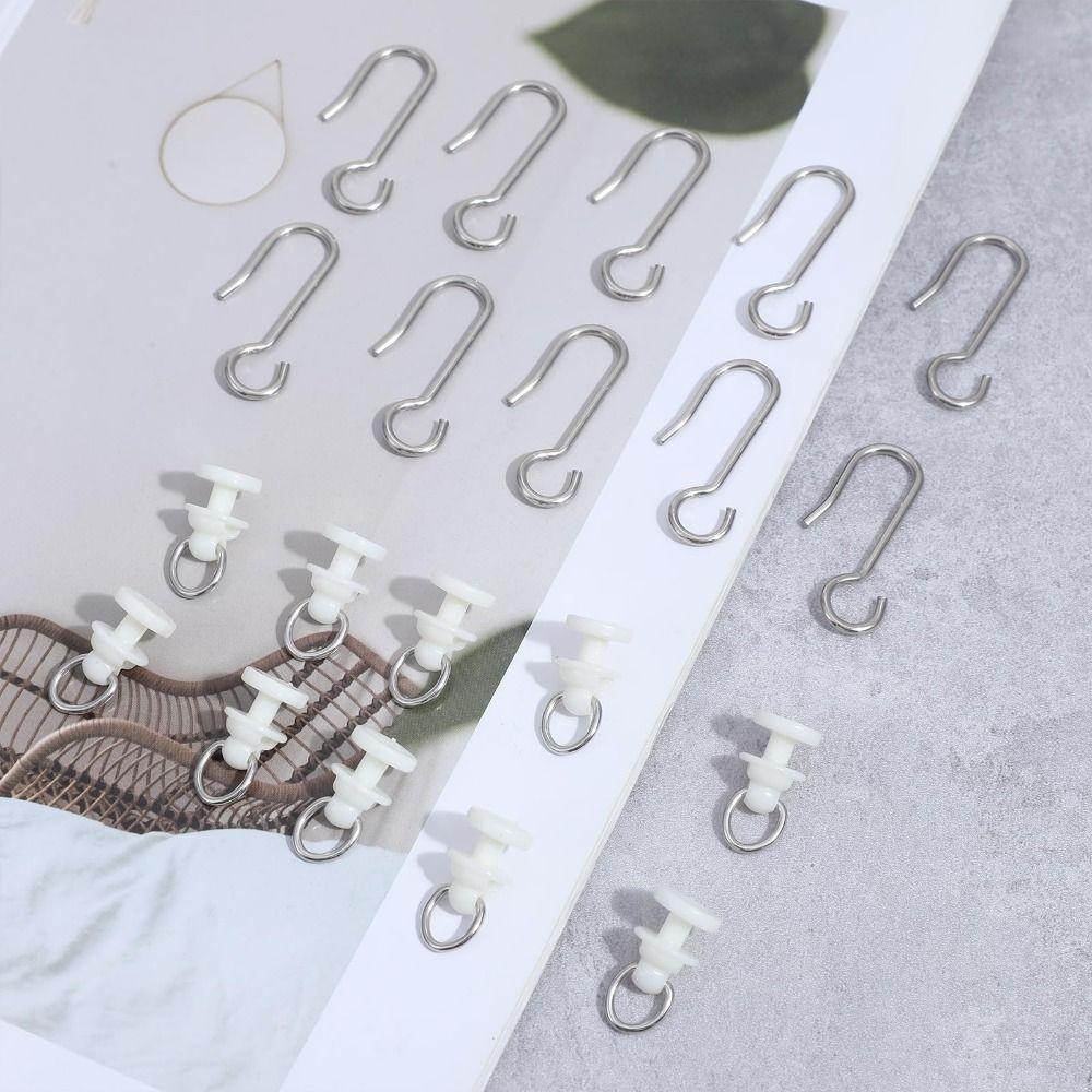 White Plastic Curtain Track Glider Heavy Duty Easy Install Shower Curtain Pulley Silent Operation Straight Curved Rails
