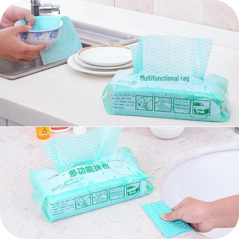 80-Pack Disposable Non-Woven Kitchen Dishcloths, Multi-Purpose, No-Wash, Oil-Free Cleaning Rags