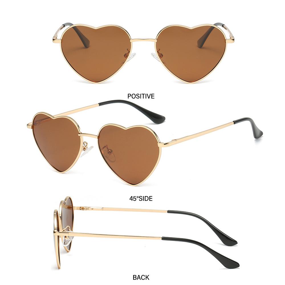 UV400 Protection Vintage Eyewear Women Heart Sunglasses Polarized Glasses Heart-Shaped Glasses