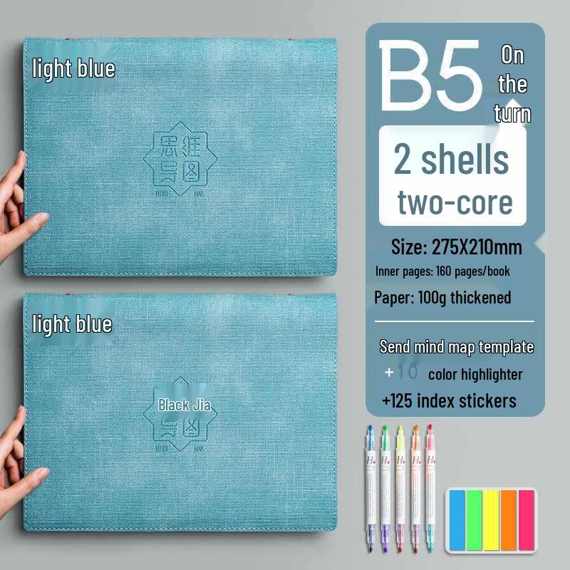 Large A4 Grid Softcover Mind Map Notebook for Exams