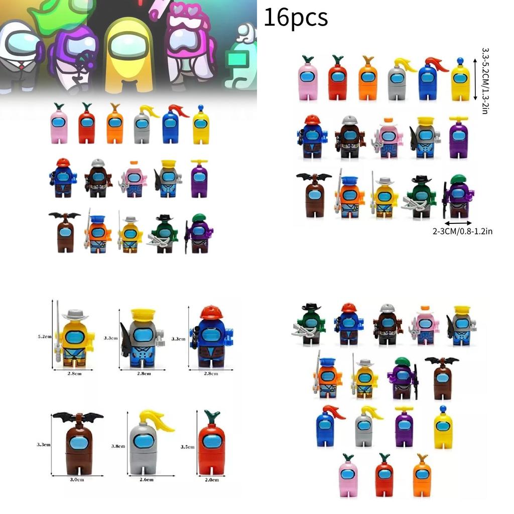 Exciting Space Among Us 16 Character Mini Building Blocks Perfect For Kids Playtime